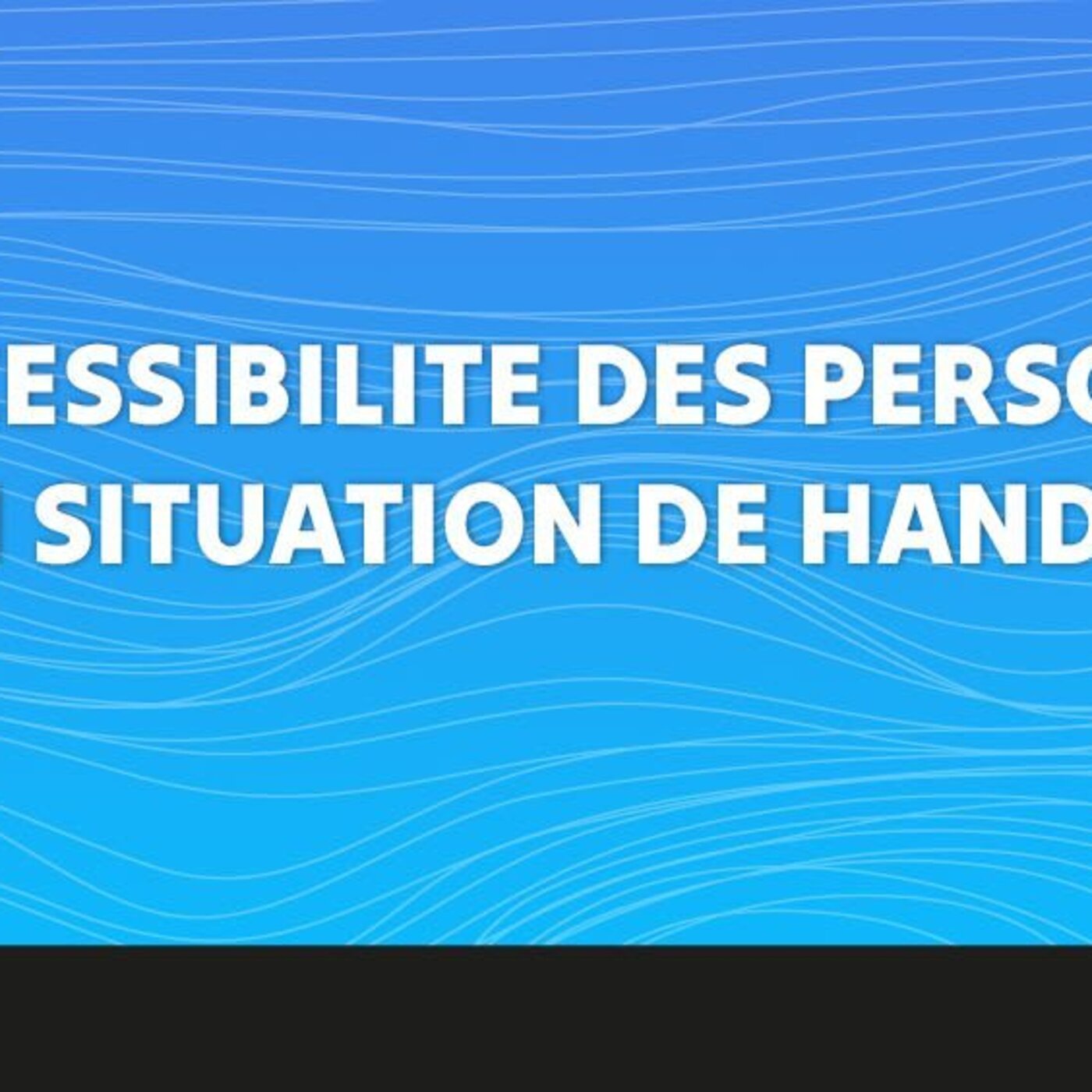 ACCESSIBILITÉ DES PERSONNES EN SITUATION DE HANDICAP
